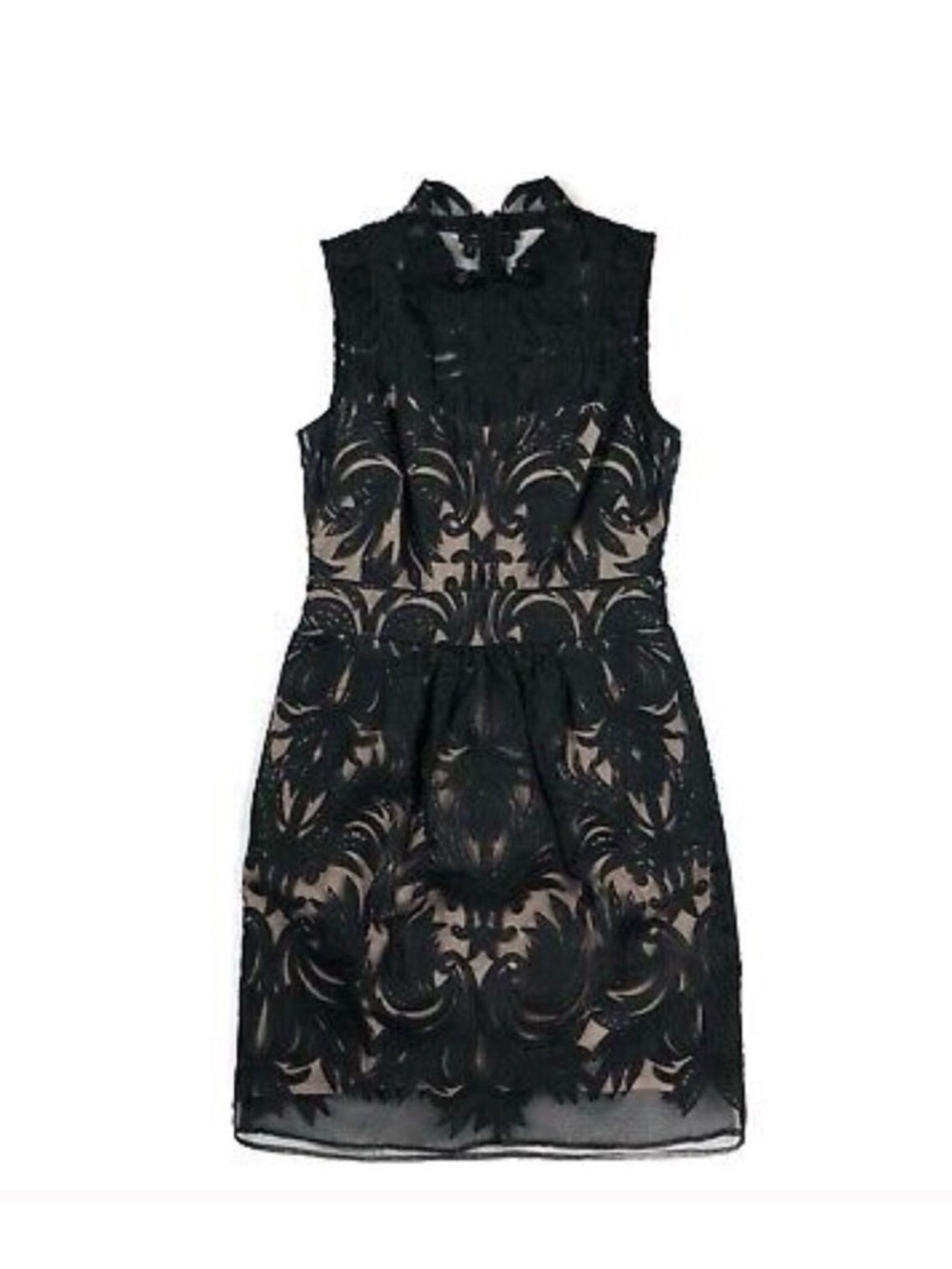 Anthro Black Lace Overlay Sheath Dress